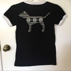 VS Pink Holiday Ringer shirt